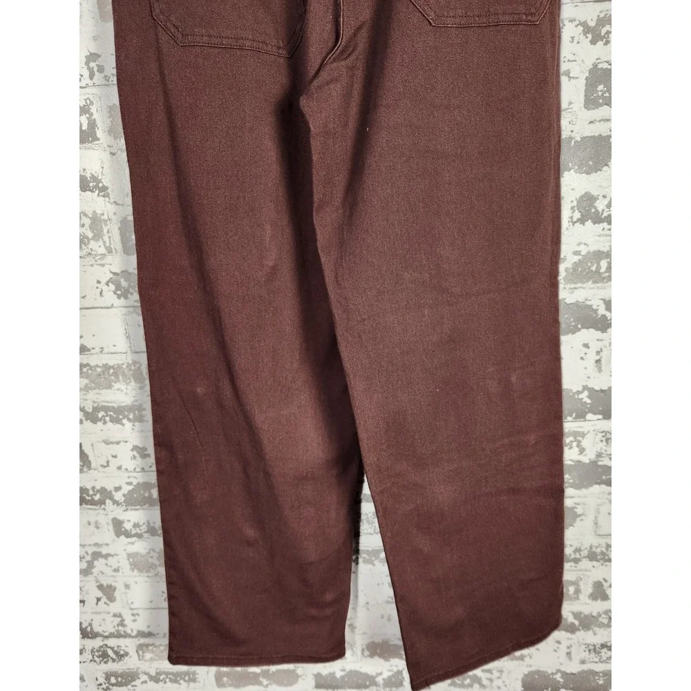 Forever 21 Cargo Pants Denim Dark Cocoa Straight Leg Distressed High Rise Casual
